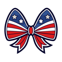 A patriotic bow tie features the stars and stripes of the American flag png