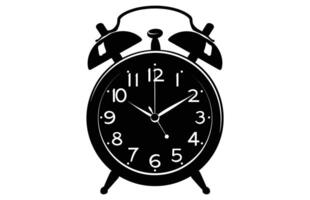 alarma reloj silueta con un campana en piernas ilustración. vector