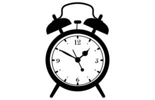Alarm Clock Silhouette with a bell on legs Illustration. vector