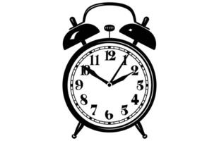 alarma reloj silueta con un campana en piernas ilustración. vector