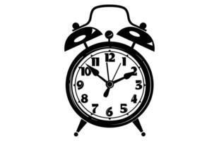 Alarm Clock Silhouette with a bell on legs Illustration. vector