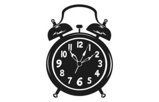 Alarm Clock Silhouette with a bell on legs Illustration. vector