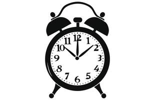 alarma reloj silueta con un campana en piernas ilustración. vector