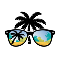 zomer zonnebril wit palm boom png