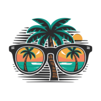 zomer zonnebril wit palm boom png