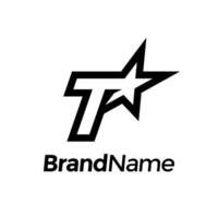 moderno y estilista inicial t estrella logo vector