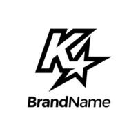 Modern and Stylist Initial K Star Logo vector