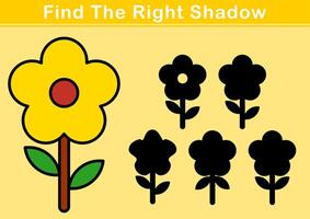 find the right shadow of sunflower vector