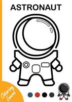 coloring book for kids. Color cartoon the astronaut. Activity for preschool and school children. Education worksheet Printable A4 size vector