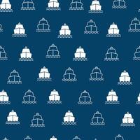 boat blue seamless design pattern for kids vector