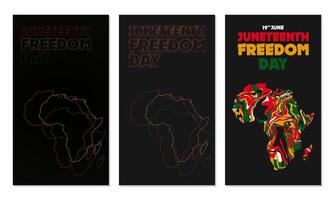 juneteenth freedom day background, bundling, for social media template vector