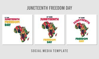 happy juneteenth freedom day background vector