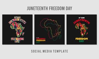 happy juneteenth freedom day background vector