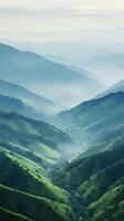 mountain scenery in one of the green countrysides photo