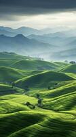 mountain scenery in one of the green countrysides photo