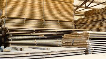 Raw wood drying in the lumber warehouse video