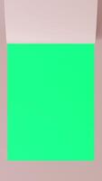 Beige curved paper unfolding to reveal a chroma key green background, ideal for creative projects and customizable presentations. Bended, rolled paper sheet. Green area to insert or picture. 3D. video