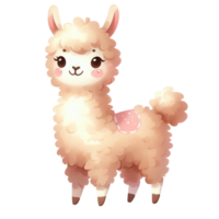 watercolor graphics cute white llama png