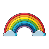 colorida arco Iris em branco nuvens png