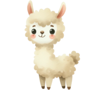 aquarelle graphique mignonne blanc lama png