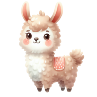 aquarelle graphique mignonne blanc lama png