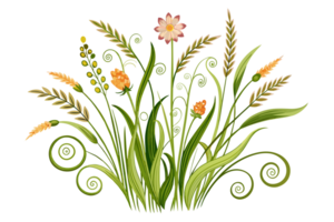 A collection of stylized, colorful plants and flowers stands png