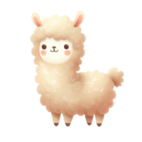 watercolor graphics cute white llama png