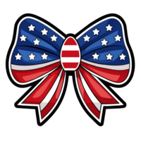 A patriotic bow tie features the stars and stripes of the American flag png