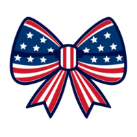 A patriotic bow tie features the stars and stripes of the American flag png