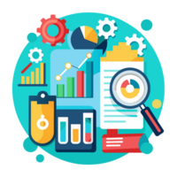 round graphic business statistics analysis study png