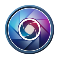 simple colorful lens camera slr logo png