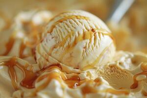 Caramel ice cream photo