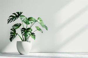 Monstera plant in a ceramic pot photo