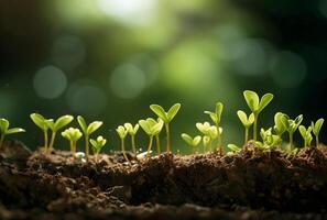 young sprout growing in the soil, photo