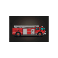 illustration design with a fire engine theme png