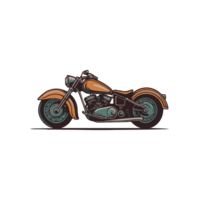 illustration design med en klassisk motorcykel tema png