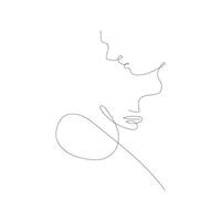 Man and woman face continuous line drawing. Abstract minimalist couple love. vector