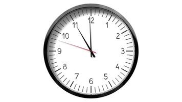 Classic wall clock on white background - 11 o clock video