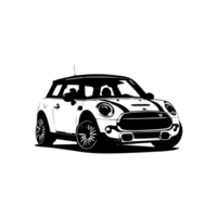 design illustration of a mini cooper car png