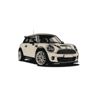 design illustration of a mini cooper car png