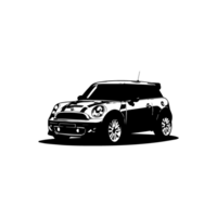 design illustration of a mini cooper car png