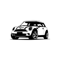 design illustration of a mini cooper car png