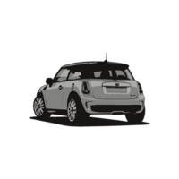 design illustration of a mini cooper car png