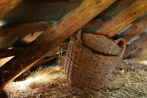 Old attic in the house photo