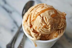 Caramel ice cream photo