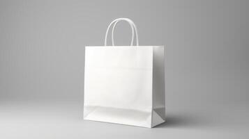 White Take Away Paper Bag , mockup design isolated photo