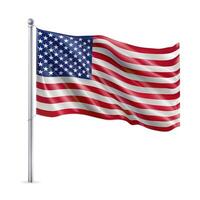 USA isolated flag on white background photo