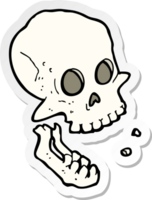 sticker of a cartoon laughing skull png