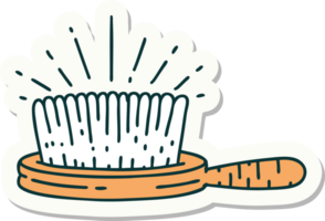 sticker of tattoo style hairbrush png