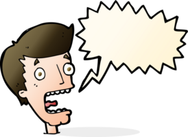 cartoon terrified man with speech bubble png